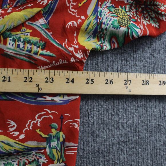 Avanti Shirt Mens XL Silk Hawaiian Aloha Camp Map Print Retro Colorful Tropical - Picture 7 of 7